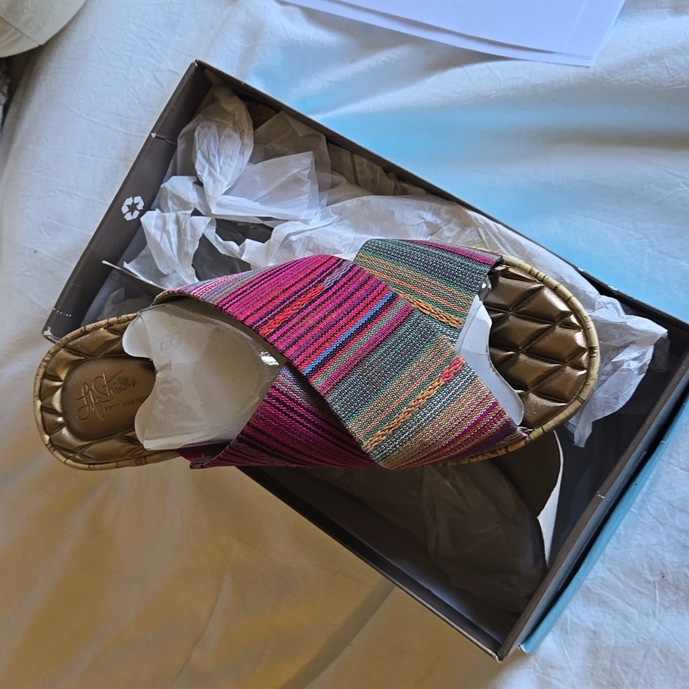 Lifestride Positive Cork Wedge Sandals, Size 8